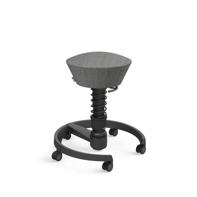 Aeris Swopper mit Rollen (Schwarz) – Ergonomischer Sitzhocker für aktives Sitzen