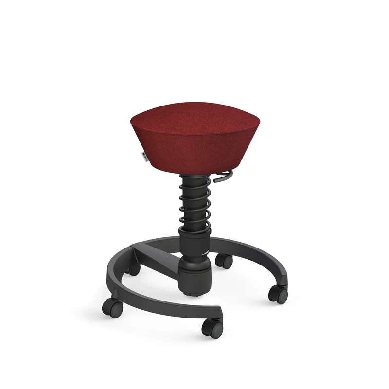 Aeris Swopper mit Rollen (Schwarz) – Ergonomischer Sitzhocker für aktives Sitzen