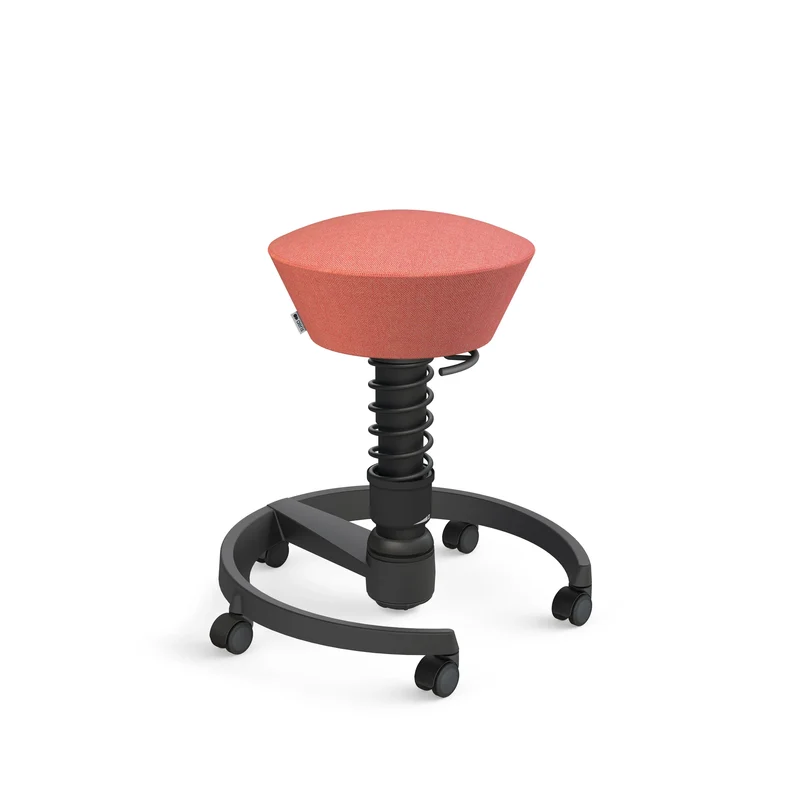 Aeris Swopper mit Rollen (Schwarz) – Ergonomischer Sitzhocker für aktives Sitzen
