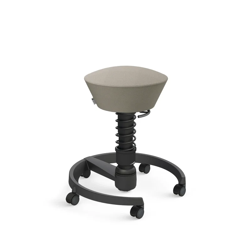 Aeris Swopper mit Rollen (Schwarz) – Ergonomischer Sitzhocker für aktives Sitzen