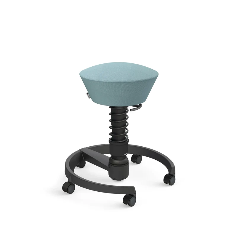 Aeris Swopper mit Rollen (Schwarz) – Ergonomischer Sitzhocker für aktives Sitzen