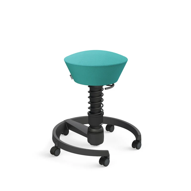 Aeris Swopper mit Rollen (Schwarz) – Ergonomischer Sitzhocker für aktives Sitzen