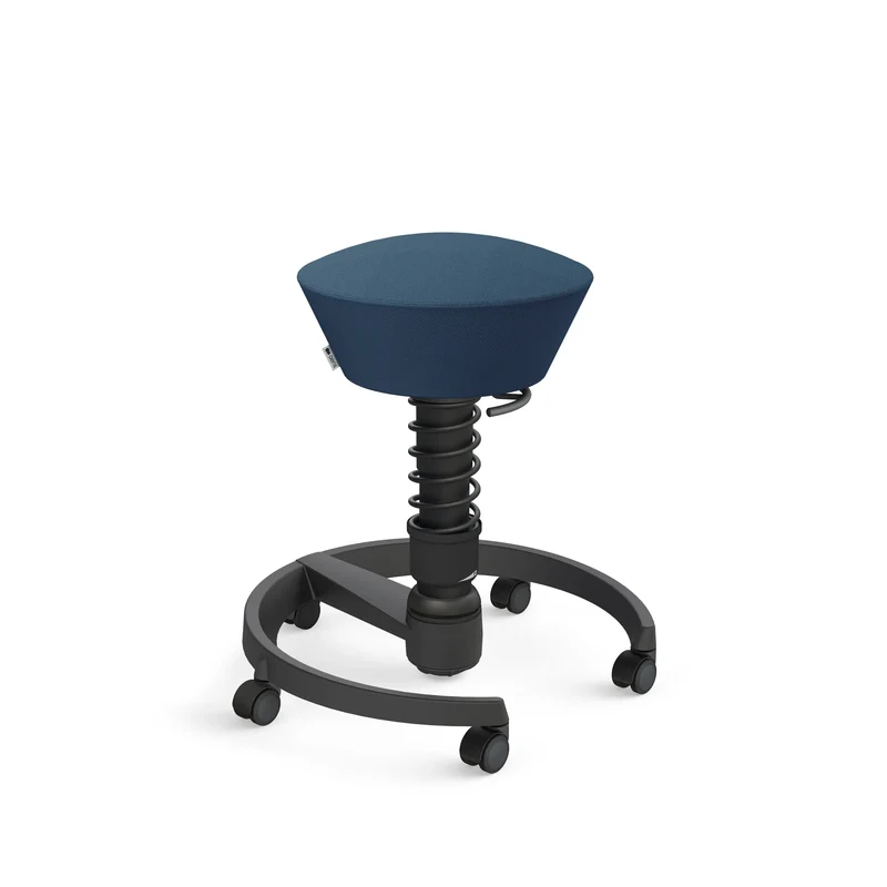 Aeris Swopper mit Rollen (Schwarz) – Ergonomischer Sitzhocker für aktives Sitzen