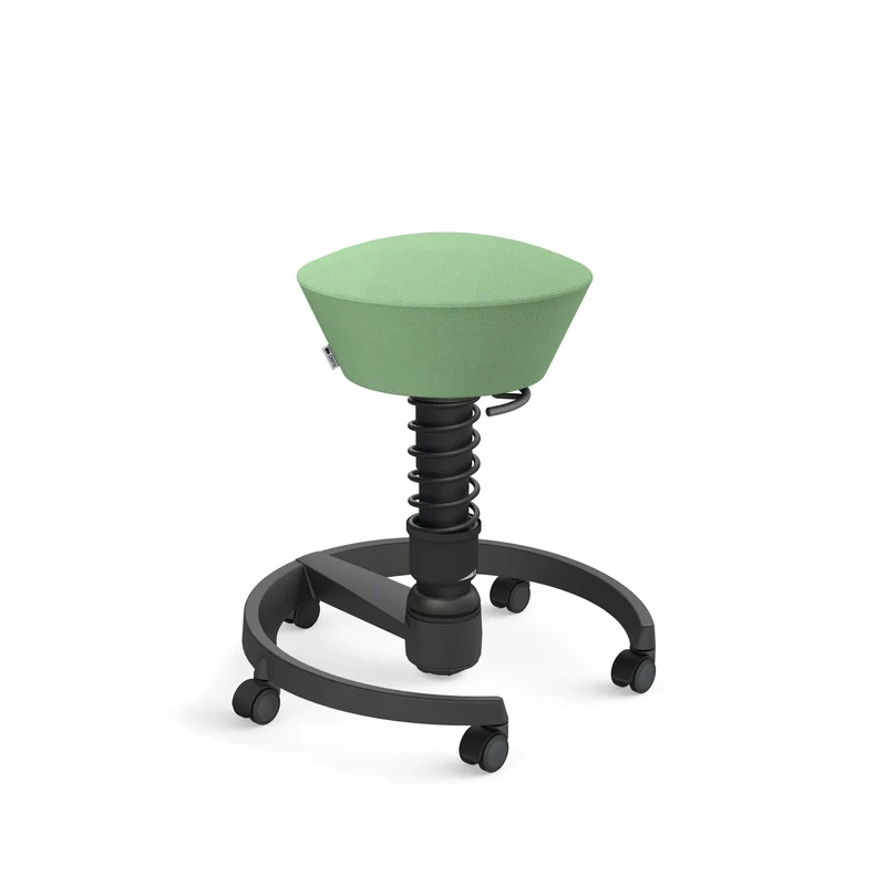 Aeris Swopper mit Rollen (Schwarz) – Ergonomischer Sitzhocker für aktives Sitzen