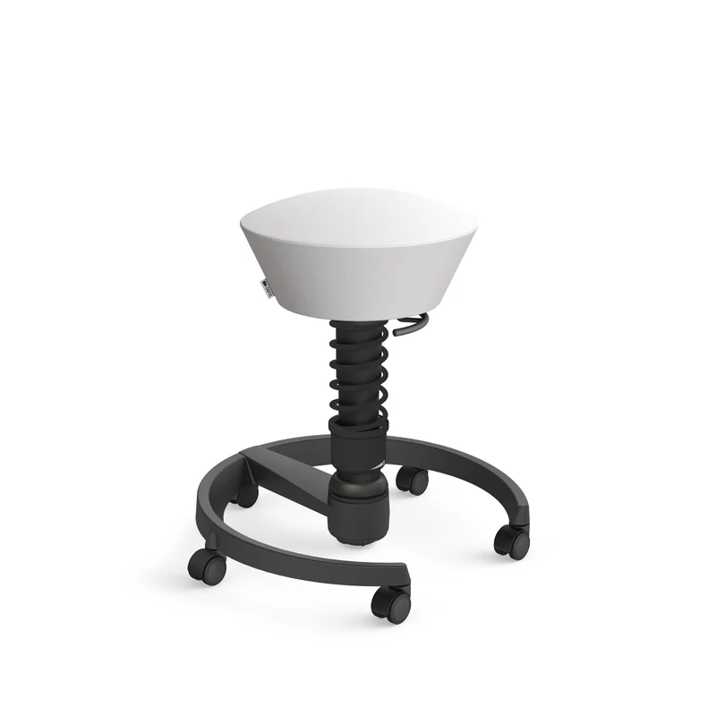 Aeris Swopper mit Rollen (Schwarz) – Ergonomischer Sitzhocker für aktives Sitzen