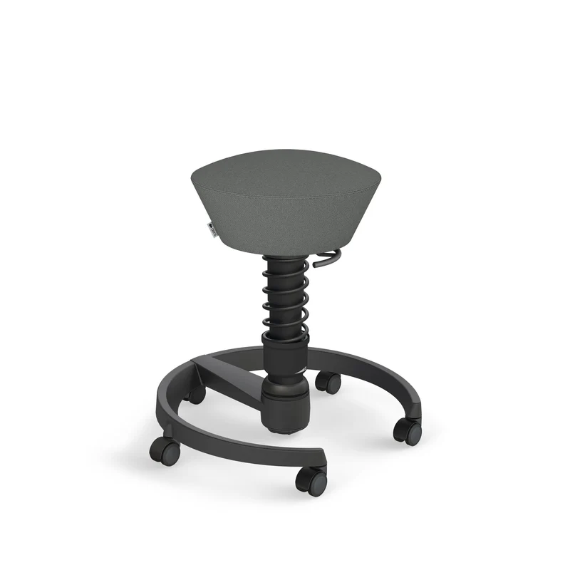 Aeris Swopper mit Rollen (Schwarz) – Ergonomischer Sitzhocker für aktives Sitzen