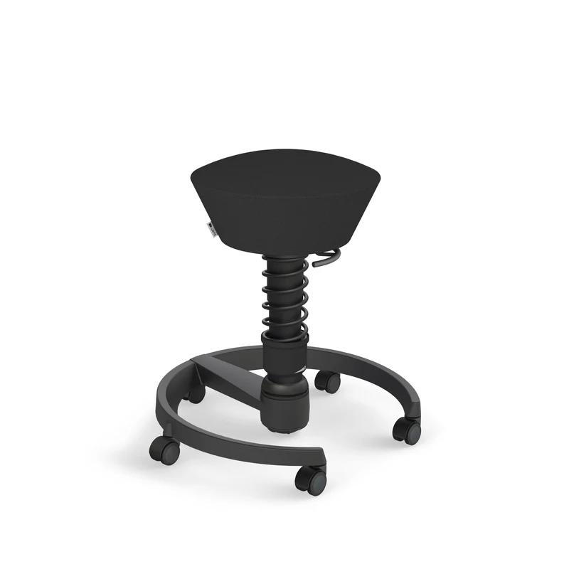 Aeris Swopper mit Rollen (Schwarz) – Ergonomischer Sitzhocker für aktives Sitzen