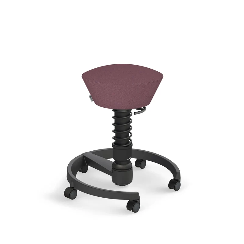Aeris Swopper mit Rollen (Schwarz) – Ergonomischer Sitzhocker für aktives Sitzen