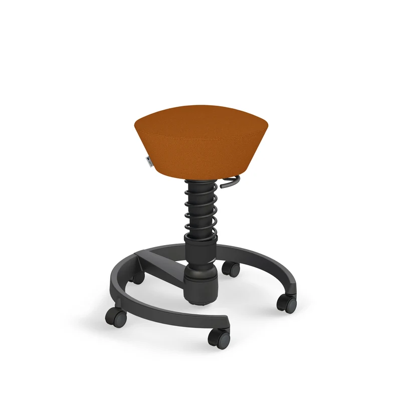 Aeris Swopper mit Rollen (Schwarz) – Ergonomischer Sitzhocker für aktives Sitzen