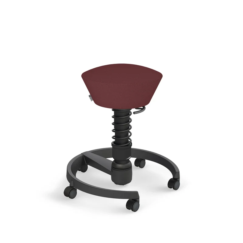 Aeris Swopper mit Rollen (Schwarz) – Ergonomischer Sitzhocker für aktives Sitzen