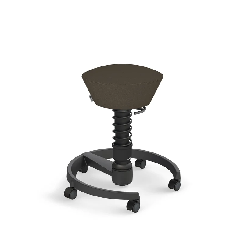 Aeris Swopper mit Rollen (Schwarz) – Ergonomischer Sitzhocker für aktives Sitzen