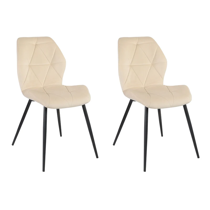 B-Ware JAMIE 2er Set Esszimmerstuhl Samt Beige