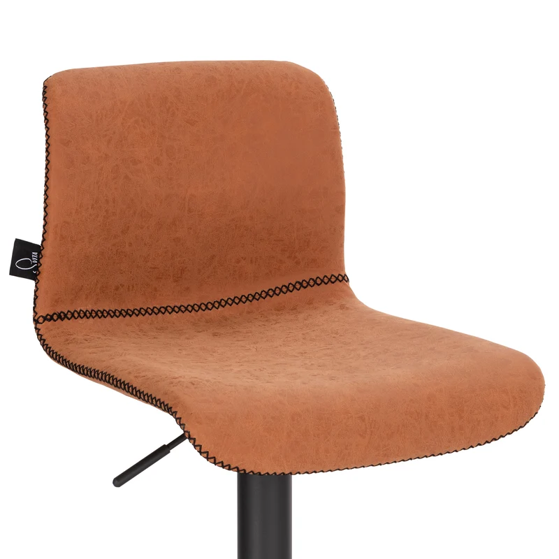 B-Ware 2er Set ALFIE Barhocker Kunstleder Cognac
