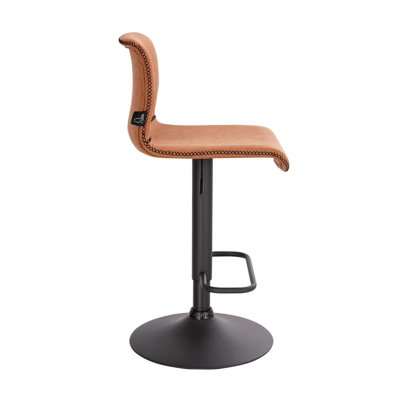 B-Ware 2er Set ALFIE Barhocker Kunstleder Cognac