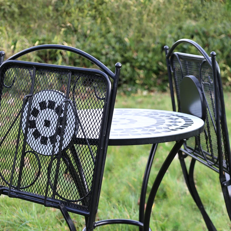 B-Ware Bistro Set Mosaik Schwarz