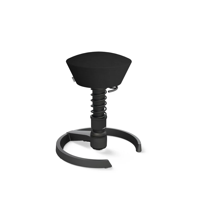 Aeris Swopper mit Gleiter (Schwarz) – Ergonomischer Sitzhocker für aktives Sitzen