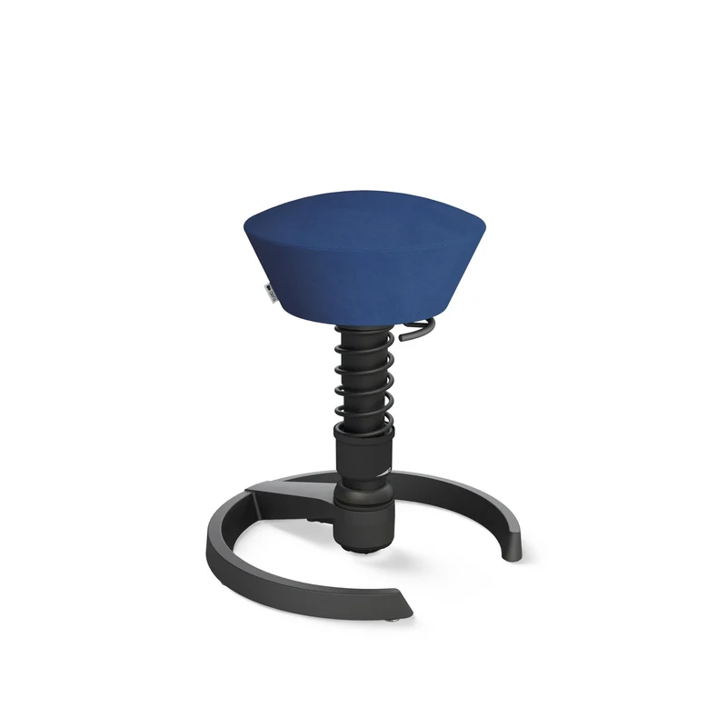 Aeris Swopper mit Gleiter (Schwarz) – Ergonomischer Sitzhocker für aktives Sitzen