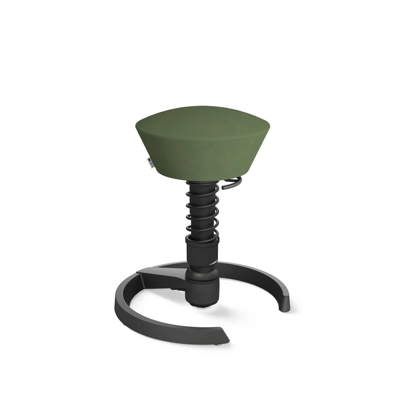 Aeris Swopper mit Gleiter (Schwarz) – Ergonomischer Sitzhocker für aktives Sitzen