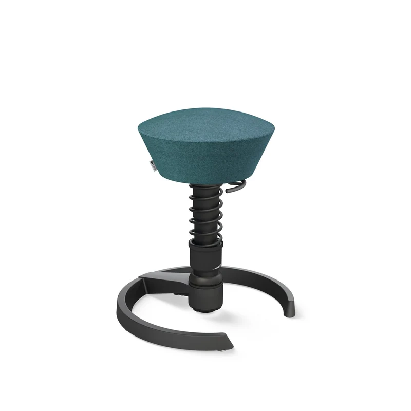 Aeris Swopper mit Gleiter (Schwarz) – Ergonomischer Sitzhocker für aktives Sitzen