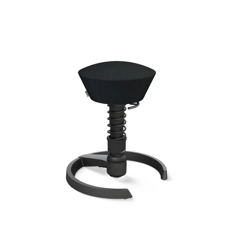 Aeris Swopper mit Gleiter (Schwarz) – Ergonomischer Sitzhocker für aktives Sitzen