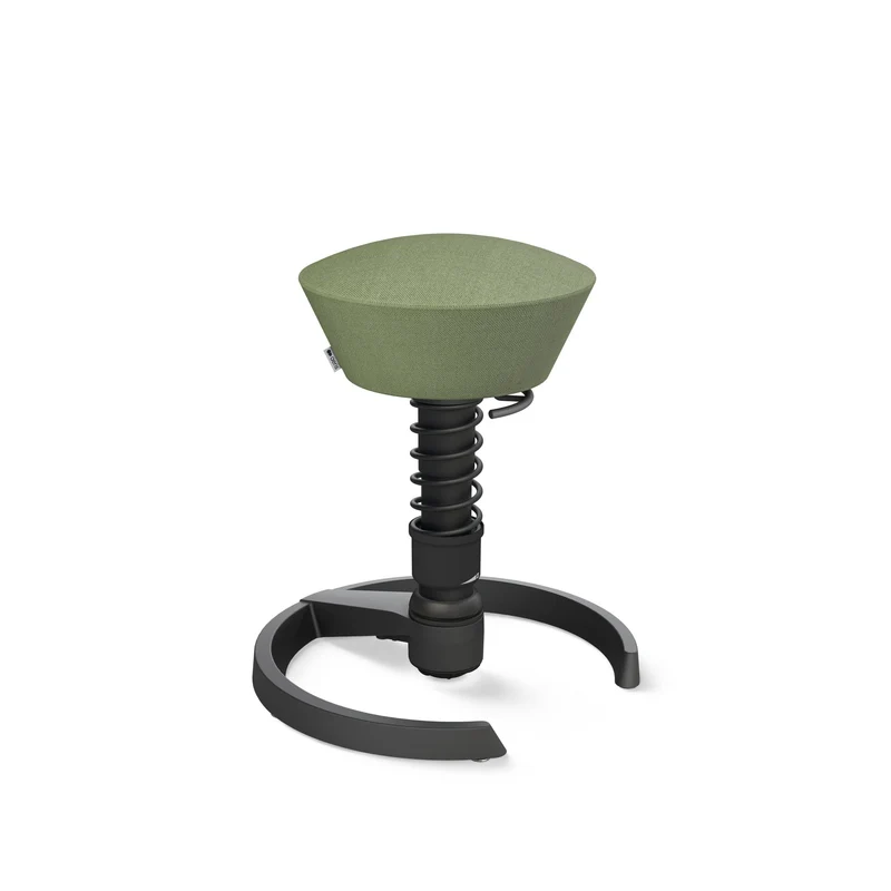 Aeris Swopper mit Gleiter (Schwarz) – Ergonomischer Sitzhocker für aktives Sitzen
