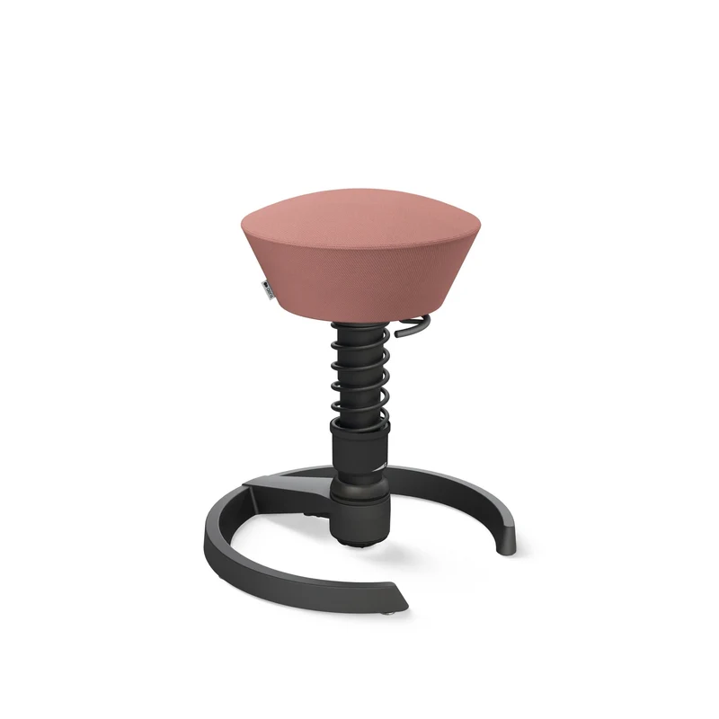 Aeris Swopper mit Gleiter (Schwarz) – Ergonomischer Sitzhocker für aktives Sitzen