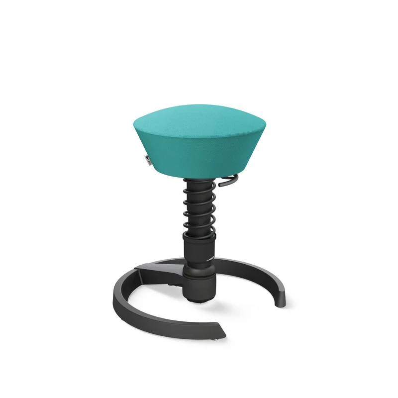 Aeris Swopper mit Gleiter (Schwarz) – Ergonomischer Sitzhocker für aktives Sitzen