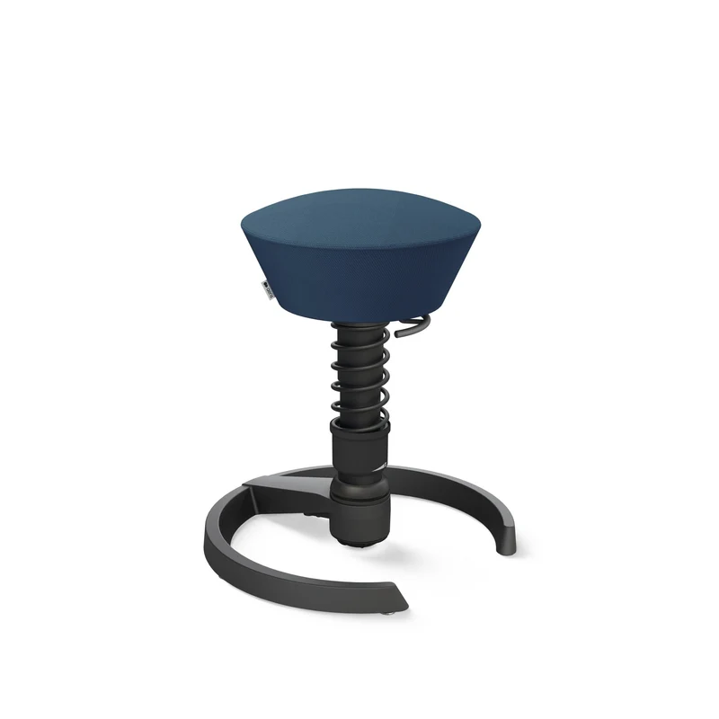 Aeris Swopper mit Gleiter (Schwarz) – Ergonomischer Sitzhocker für aktives Sitzen
