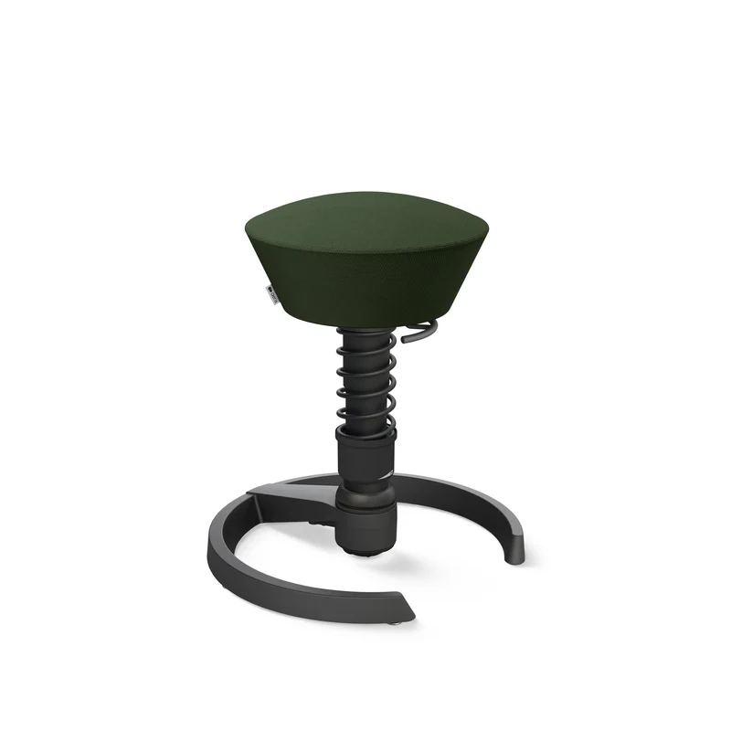 Aeris Swopper mit Gleiter (Schwarz) – Ergonomischer Sitzhocker für aktives Sitzen
