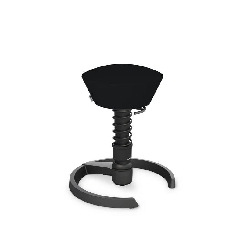 Aeris Swopper mit Gleiter (Schwarz) – Ergonomischer Sitzhocker für aktives Sitzen