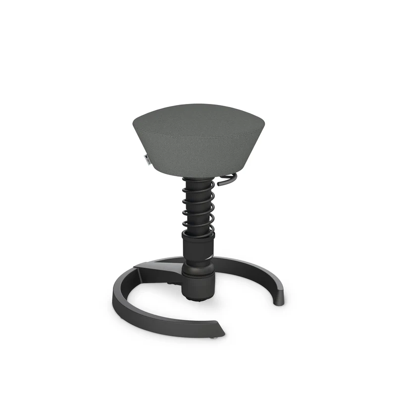 Aeris Swopper mit Gleiter (Schwarz) – Ergonomischer Sitzhocker für aktives Sitzen