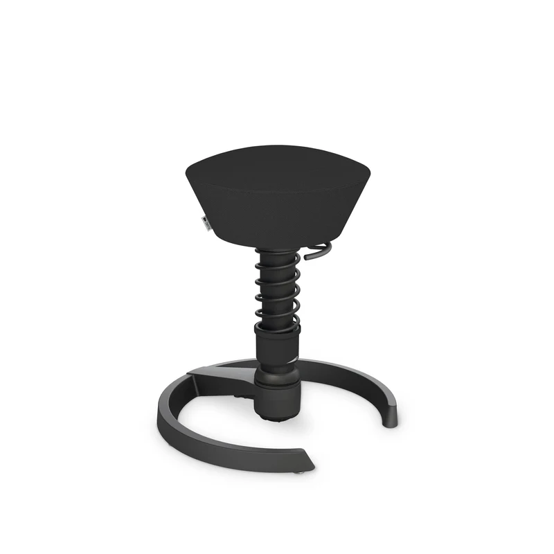 Aeris Swopper mit Gleiter (Schwarz) – Ergonomischer Sitzhocker für aktives Sitzen
