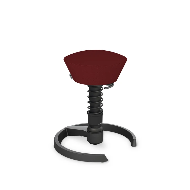 Aeris Swopper mit Gleiter (Schwarz) – Ergonomischer Sitzhocker für aktives Sitzen