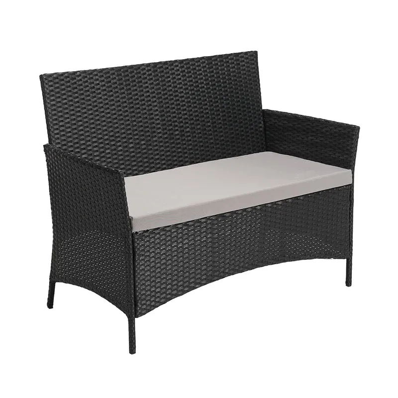 B-Ware BROOKLYN Rattan Sitzgruppe Schwarz