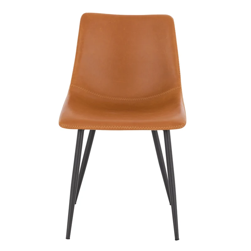 B-Ware MILES 2er Set Esszimmerstühle Kunstleder Cognac
