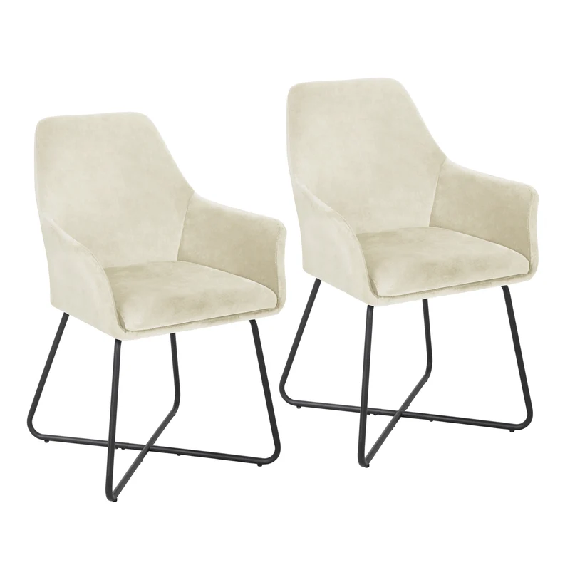 B-Ware JOSIE Dining 2er Set Stoff Weiß