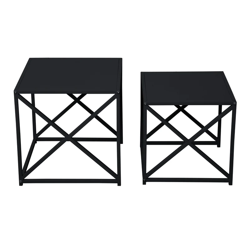 B-Ware GEMO 2er Set Beistelltische Schwarz