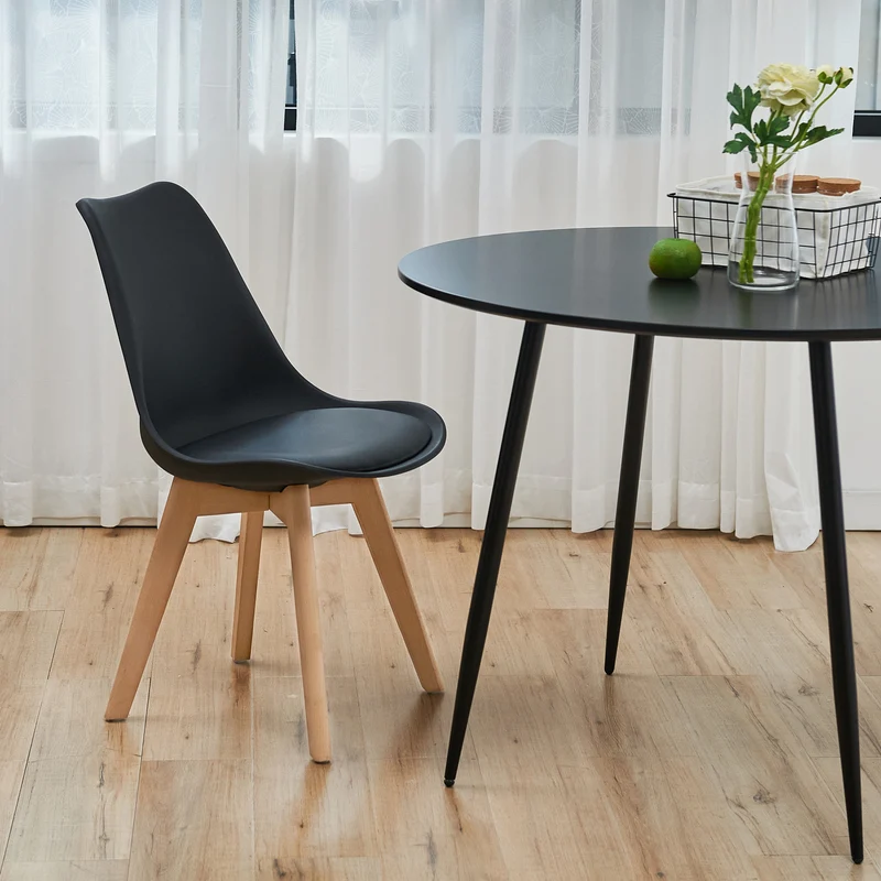B-Ware MATS 2er Set Esszimmerstühle Kunstleder Schwarz