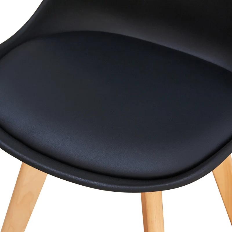 B-Ware MATS 2er Set Esszimmerstühle Kunstleder Schwarz
