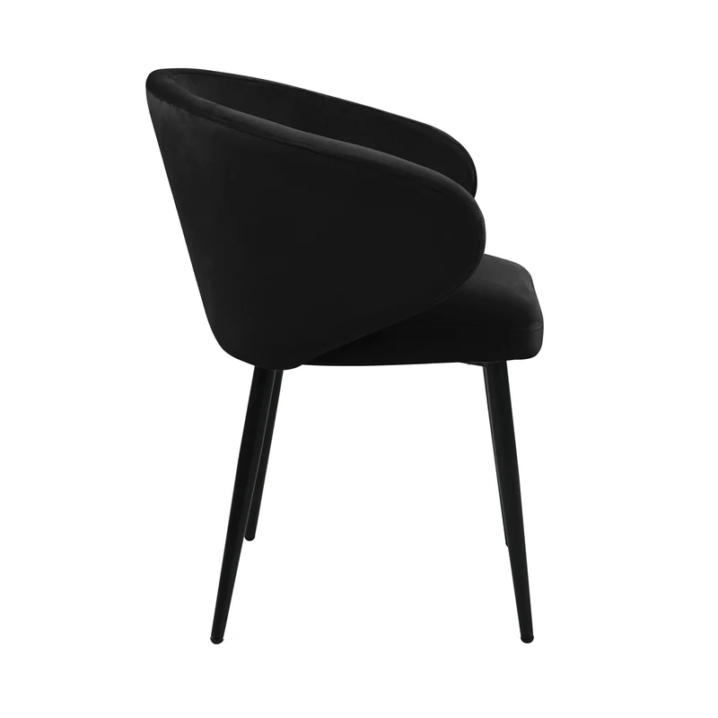 B-Ware AUDREY 2er Set Esszimmerstühle Schwarz Samt
