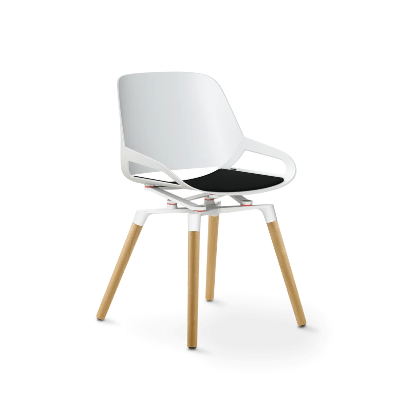 Aeris Numo Holzbeine Eiche natur Sitzschalenfarbe weiß