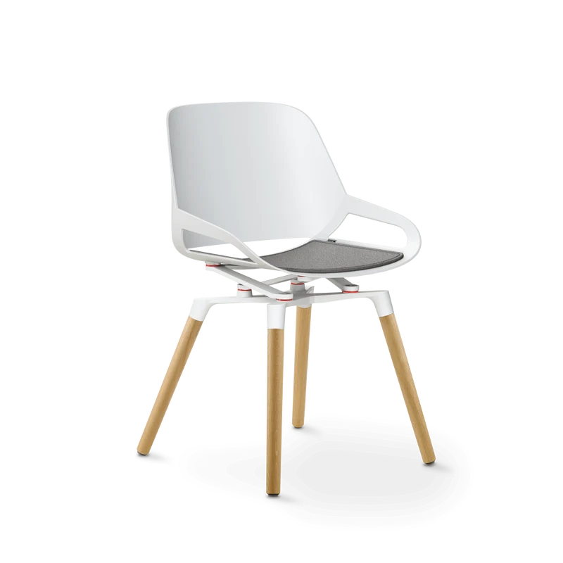 Aeris Numo Holzbeine Eiche natur Sitzschalenfarbe weiß