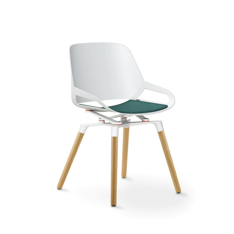 Aeris Numo Holzbeine Eiche natur Sitzschalenfarbe weiß