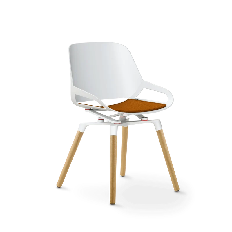 Aeris Numo Holzbeine Eiche natur Sitzschalenfarbe weiß
