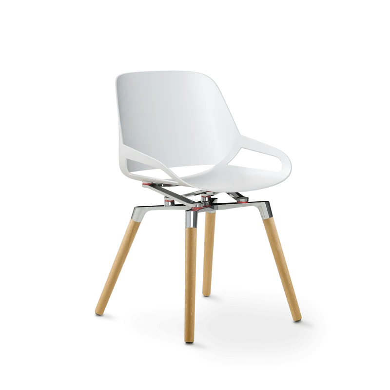 Aeris Numo Holzbeine Eiche natur Sitzschalenfarbe weiß