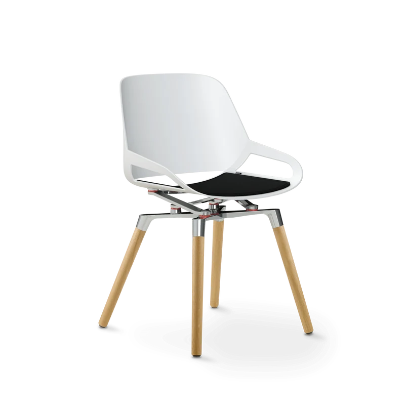 Aeris Numo Holzbeine Eiche natur Sitzschalenfarbe weiß