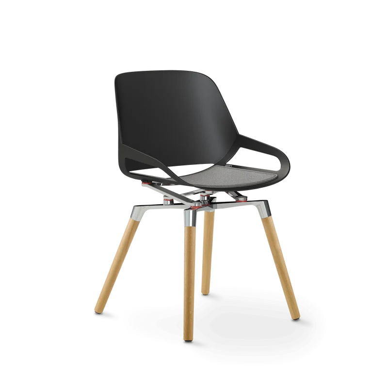Aeris Numo Holzbeine Eiche natur Sitzschalenfarbe weiß