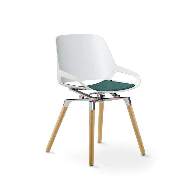 Aeris Numo Holzbeine Eiche natur Sitzschalenfarbe weiß