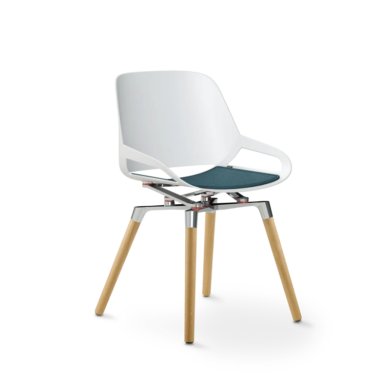 Aeris Numo Holzbeine Eiche natur Sitzschalenfarbe weiß