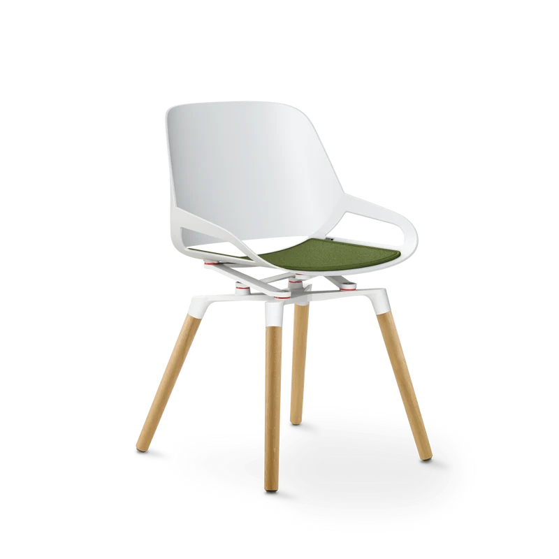 Aeris Numo Holzbeine Eiche natur Sitzschalenfarbe weiß